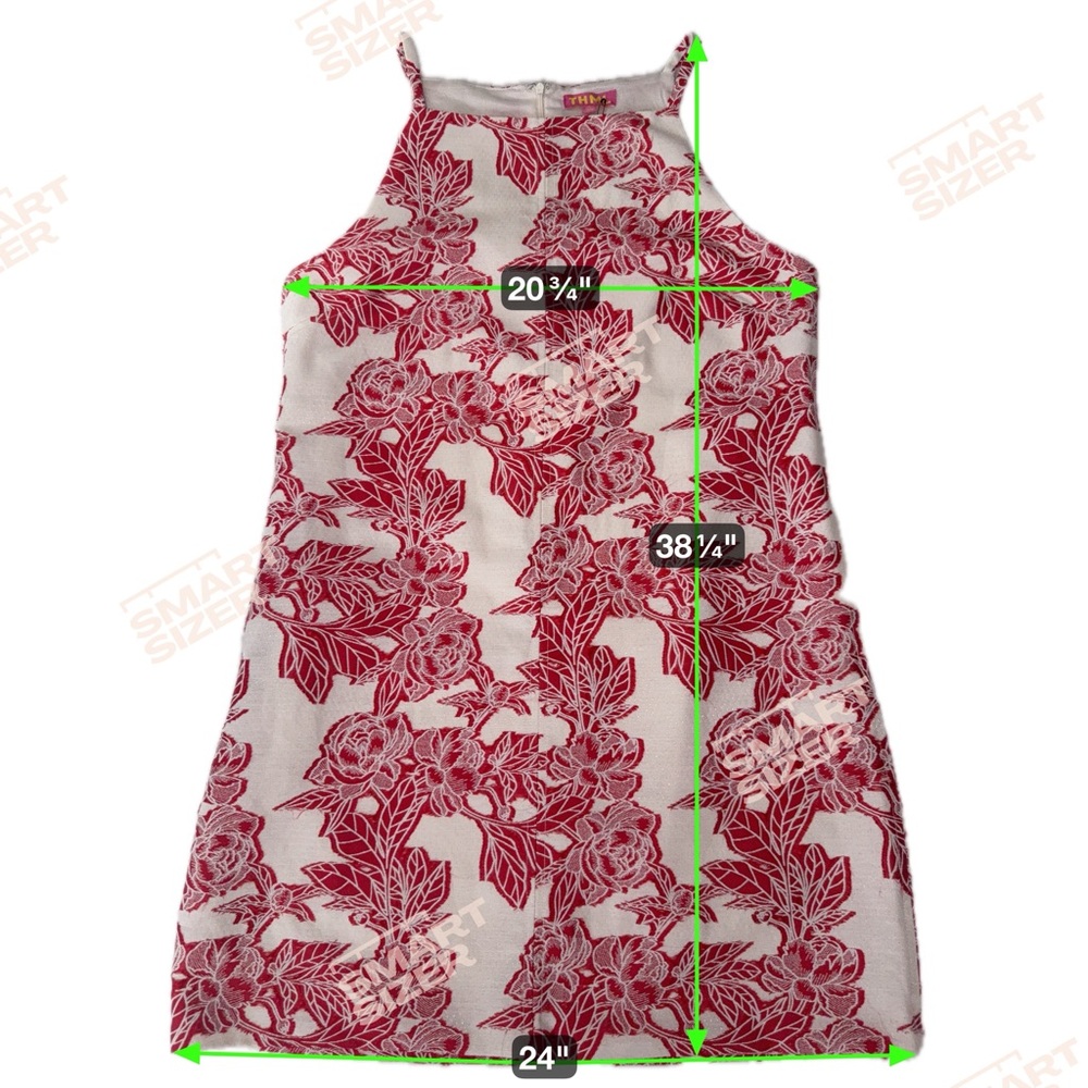 THML Alice Halter Mini Dress Red White Floral Embroidered Sheath - Picture 12 of 13